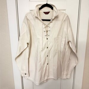 Vintage White Lace-Up Shirt